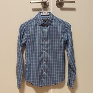 Van Heusen Flex Blue and White Checkered Kids Shirt 10/12